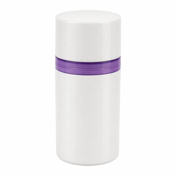 Envase roll-on 50 ml cilíndrico con diseño minimalista y anillo decorativo en el cuello