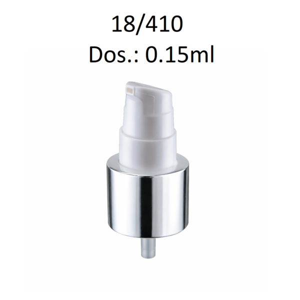 Dosificador cosmético modelo FL3134 con acabado profesional para envases con rosca 18/410.
