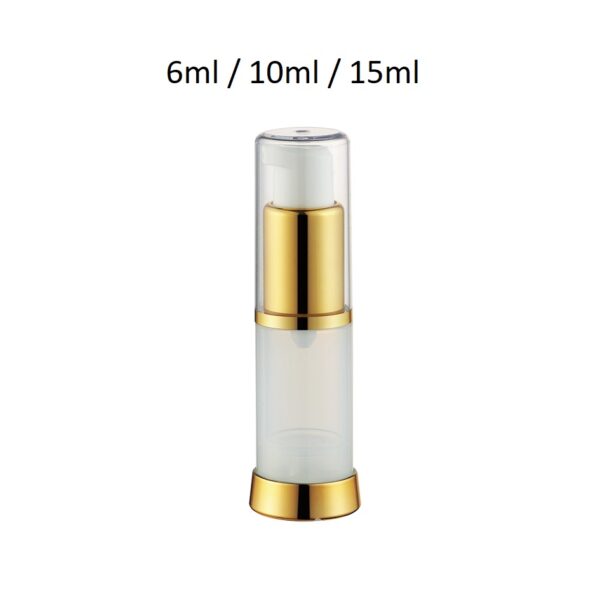 Envase airless ARF2 cilíndrico disponible en diversas combinaciones de colores y acabados metalizados