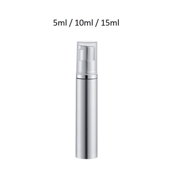 Envase airless cilíndrico modelo ARP disponible en diversas combinaciones de colores y acabados
