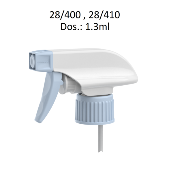 Pulverizador de gatillo para botellas con rosca 28/400 y 28/410 dosificación 1,3 ml