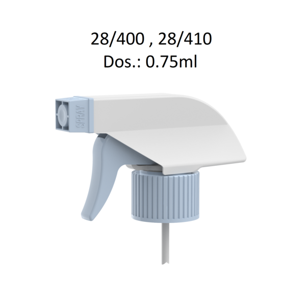 Pulverizador trigger para botella con rosca 28/400 y 28/410 con salida de 0,75 ml