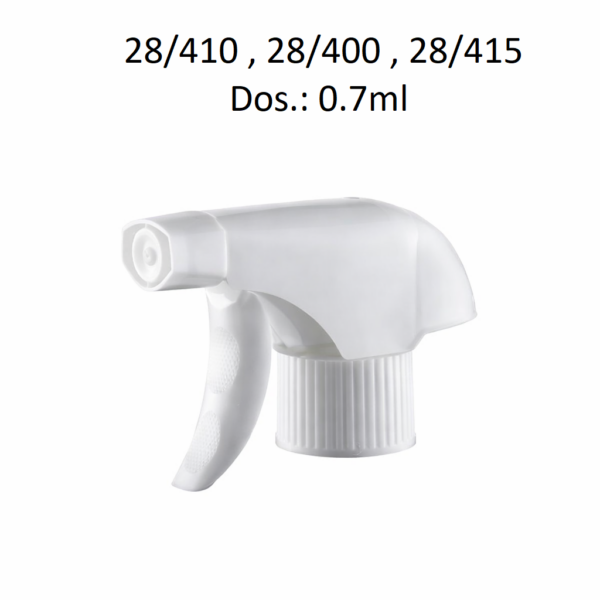 Pistola pulverizadora para botella con rosca 28/400 28/410 28/415 dosificación 0,7 ml