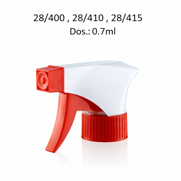 Trigger pulverizador para botella con rosca 28/400 28/410 28/415 con dosificación 0,7 ml