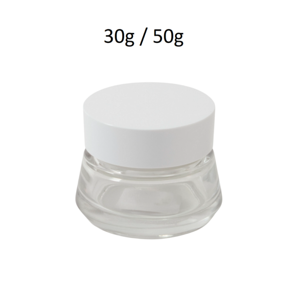 Tarro cosmético vidrio modelo TRF120 de 30g y 50g – Envases Falemi